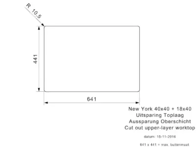 reginox new york 40 x 40 + 18 x 40 okgd comfort r27813 anderhalve keukenspoelbak links rvs onderbouw vlakbouw opbouw 5
