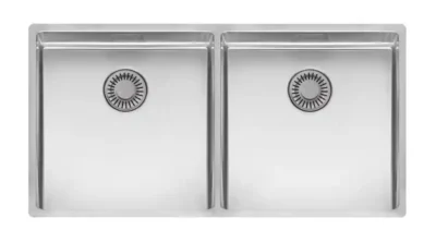 reginox new york 40 x 40 + 40 x 40 okgd comfort r28254 dubbele keukenspoelbak rvs onderbouw vlakbouw opbouw 1