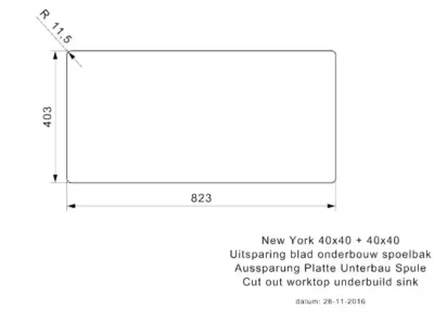 reginox new york 40 x 40 + 40 x 40 okgd comfort r28254 dubbele keukenspoelbak rvs onderbouw vlakbouw opbouw 3