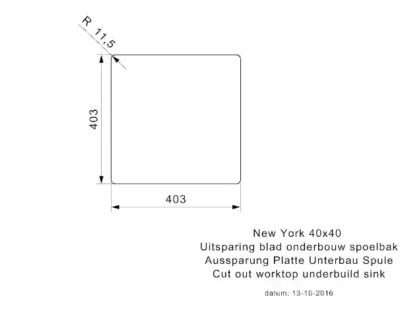 reginox new york 40 x 40 okg r28124 enkele keukenspoelbak rvs onderbouw vlakbouw opbouw 3