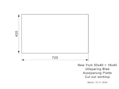reginox new york 50 x 40 + 18 x 40 okgd comfort r27837 anderhalve keukenspoelbak links rvs onderbouw vlakbouw opbouw 3