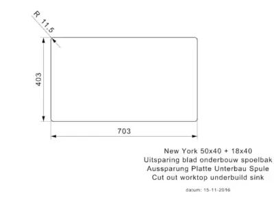 reginox new york 50 x 40 + 18 x 40 okgd comfort r27837 anderhalve keukenspoelbak links rvs onderbouw vlakbouw opbouw 4