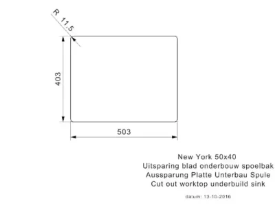 reginox new york 50 x 40 okg r28131 enkele keukenspoelbak rvs onderbouw vlakbouw opbouw 4