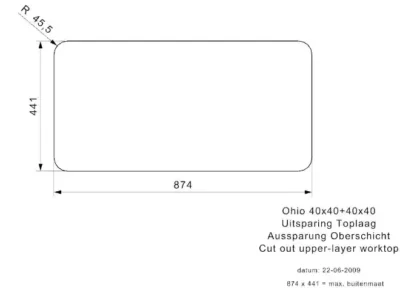 reginox ohio 40 x 40 + 40 x 40 okgd r16596 dubbele keukenspoelbak rvs onderbouw vlakbouw opbouw 3