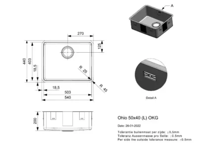 reginox ohio 50 x 40 okg r15780 enkele keukenspoelbak rvs onderbouw vlakbouw opbouw 3