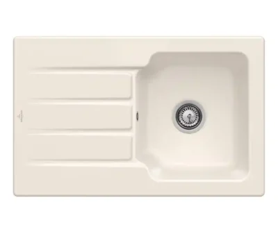 villeroy boch architectura 45 keukenspoelbak keramiek creme omkeerbaar opbouw 1