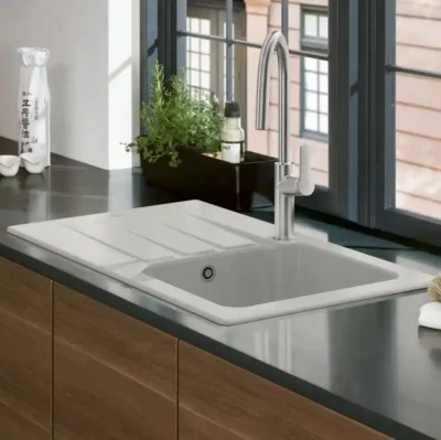 villeroy boch architectura 45 keukenspoelbak keramiek hellgrau omkeerbaar opbouw 2