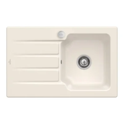 villeroy boch architectura 45 keukenspoelbak keramiek opbouw creme excenter 1