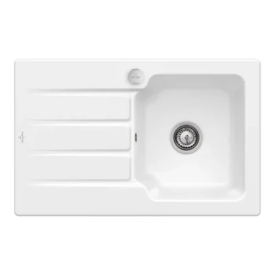 villeroy boch architectura 45 keukenspoelbak keramiek opbouw sneeuw wit excenter 1