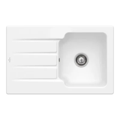 villeroy boch architectura 45 keukenspoelbak keramiek opbouw steen wit 2