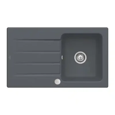 villeroy boch architectura 50 keukenspoelbak keramiek opbouw grafiet excenter 1