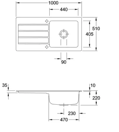 villeroy boch architectura 60 keukenspoelbak keramiek chromit omkeerbaar opbouw 3