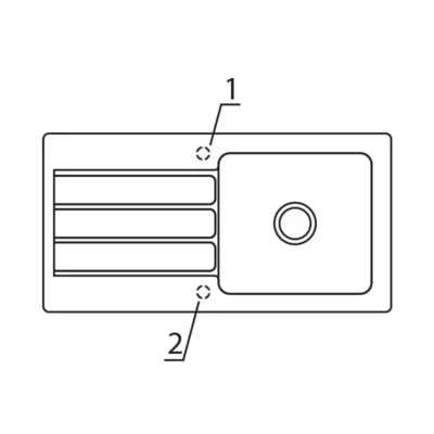 villeroy boch architectura 60 keukenspoelbak keramiek opbouw grafiet excenter 4