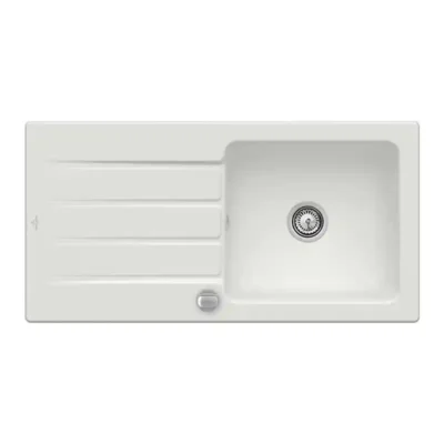 villeroy boch architectura 60 keukenspoelbak keramiek opbouw licht grijs excenter 1
