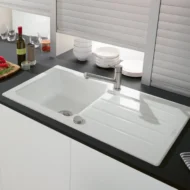 villeroy boch architectura 60 keukenspoelbak keramiek opbouw sneeuw wit excenter 1