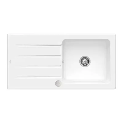 villeroy boch architectura 60 keukenspoelbak keramiek opbouw sneeuw wit excenter 3