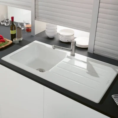 villeroy boch architectura 60 keukenspoelbak keramiek opbouw sneeuw wit 1