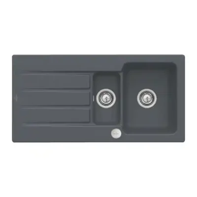 villeroy boch architectura 60 xr keukenspoelbak keramiek opbouw grafiet excenter 2