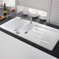 villeroy boch architectura 60 xr keukenspoelbak keramiek opbouw sneeuw wit excenter 1