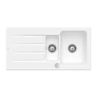 villeroy boch architectura 60 xr keukenspoelbak keramiek opbouw sneeuw wit excenter 4