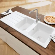 villeroy boch architectura 80 keukenspoelbak keramiek opbouw wit alpin hoogglans 1