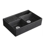 villeroy boch dubbele keukenspoelbak keramiek chromit opbouw 1