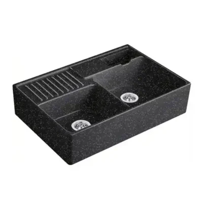 villeroy boch dubbele keukenspoelbak keramiek chromit opbouw 1