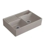 villeroy boch dubbele keukenspoelbak keramiek timber opbouw 1