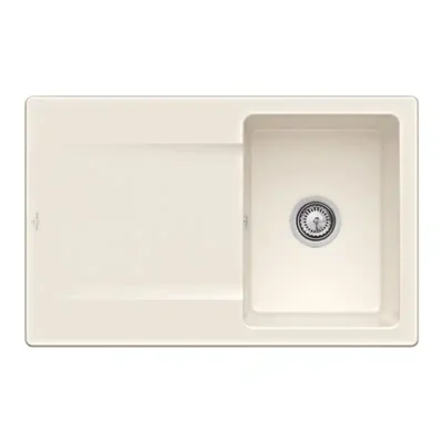 villeroy boch siluet 45 flat keukenspoelbak keramiek vlakbouw creme excenter 1