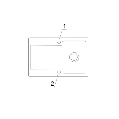 villeroy boch siluet 45 flat keukenspoelbak keramiek vlakbouw sneeuw wit 3