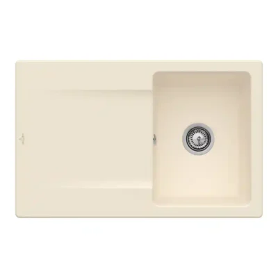villeroy boch siluet 45 keukenspoelbak keramiek ivory omkeerbaar opbouw 1