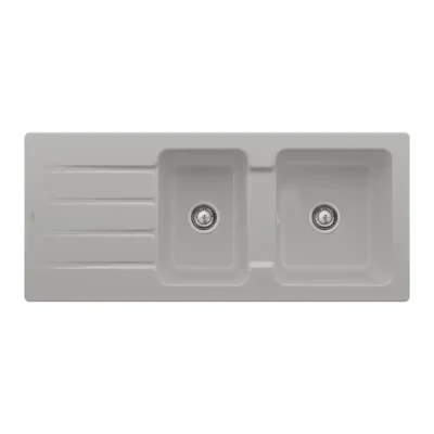 villeroy boch siluet 45 keukenspoelbak keramiek ivory omkeerbaar opbouw 4