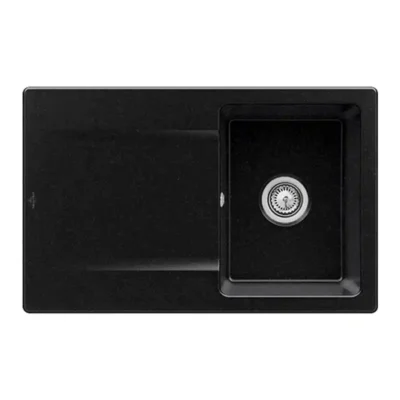 villeroy boch siluet 45 keukenspoelbak keramiek opbouw chromit excenter 1