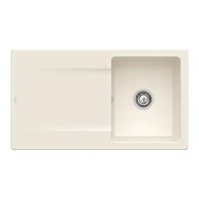 villeroy boch siluet 50 flat keukenspoelbak keramiek vlakbouw creme excenter 1