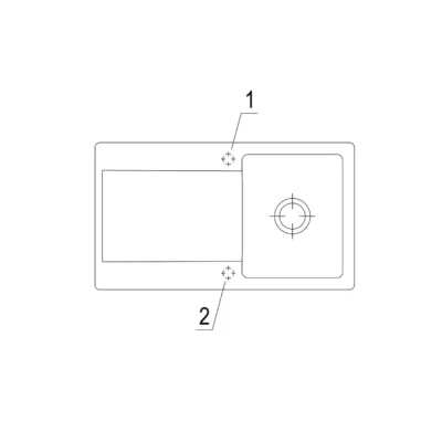 villeroy boch siluet 50 flat keukenspoelbak keramiek vlakbouw grafiet excenter 3