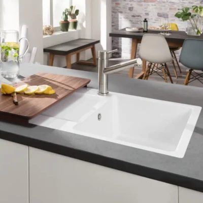 villeroy boch siluet 50 flat keukenspoelbak keramiek vlakbouw sneeuw wit 3