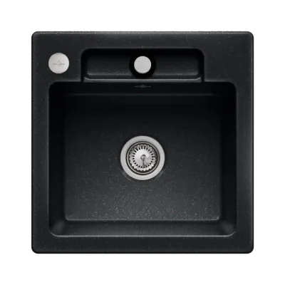 villeroy boch siluet 50 s flat keukenspoelbak keramiek vlakbouw chromit excenter 1