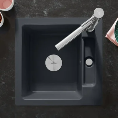 villeroy boch siluet 50 s flat keukenspoelbak keramiek vlakbouw grafiet 1