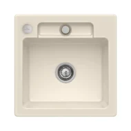 villeroy boch siluet 50 s flat keukenspoelbak keramiek vlakbouw ivory excenter 1