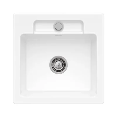 villeroy boch siluet 50 s flat keukenspoelbak keramiek vlakbouw steen wit 2