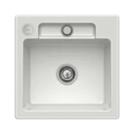 villeroy boch siluet 50 s keukenspoelbak keramiek opbouw licht grijs excenter 1