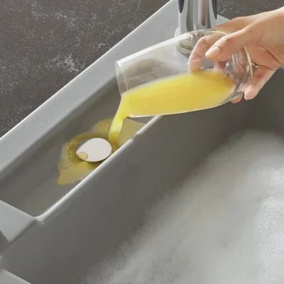 villeroy boch siluet 50 s keukenspoelbak keramiek opbouw sneeuw wit excenter 2