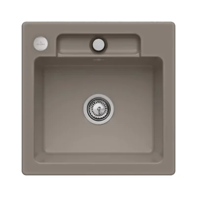 villeroy boch siluet 50 s keukenspoelbak keramiek opbouw timber excenter 1
