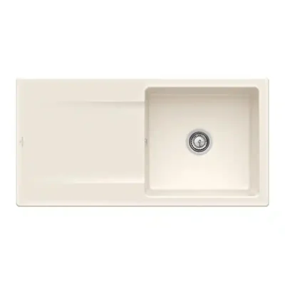 villeroy boch siluet 60 flat keukenspoelbak keramiek vlakbouw creme excenter 1