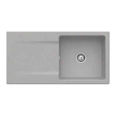 villeroy boch siluet 60 flat keukenspoelbak keramiek vlakbouw fossil excenter 1