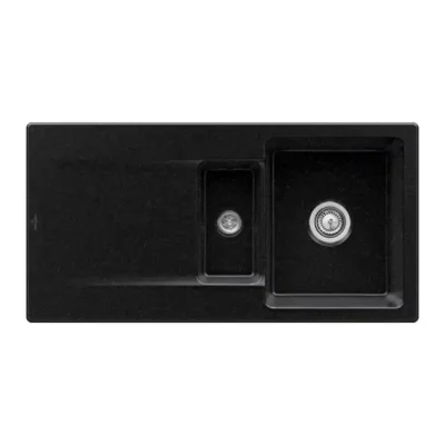 villeroy boch siluet 60 r flat keukenspoelbak keramiek vlakbouw chromit excenter 1