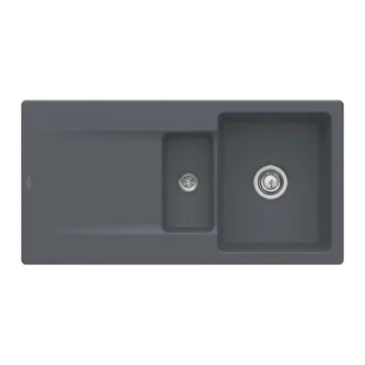 villeroy boch siluet 60 r flat keukenspoelbak keramiek vlakbouw grafiet 1