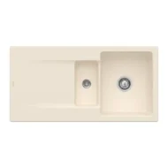 villeroy boch siluet 60 r flat keukenspoelbak keramiek vlakbouw ivory excenter 1