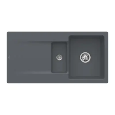 villeroy boch siluet 60 r keukenspoelbak keramiek graphit omkeerbaar opbouw 1