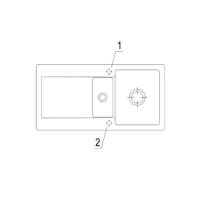 villeroy boch siluet 60 r keukenspoelbak keramiek opbouw creme excenter 3